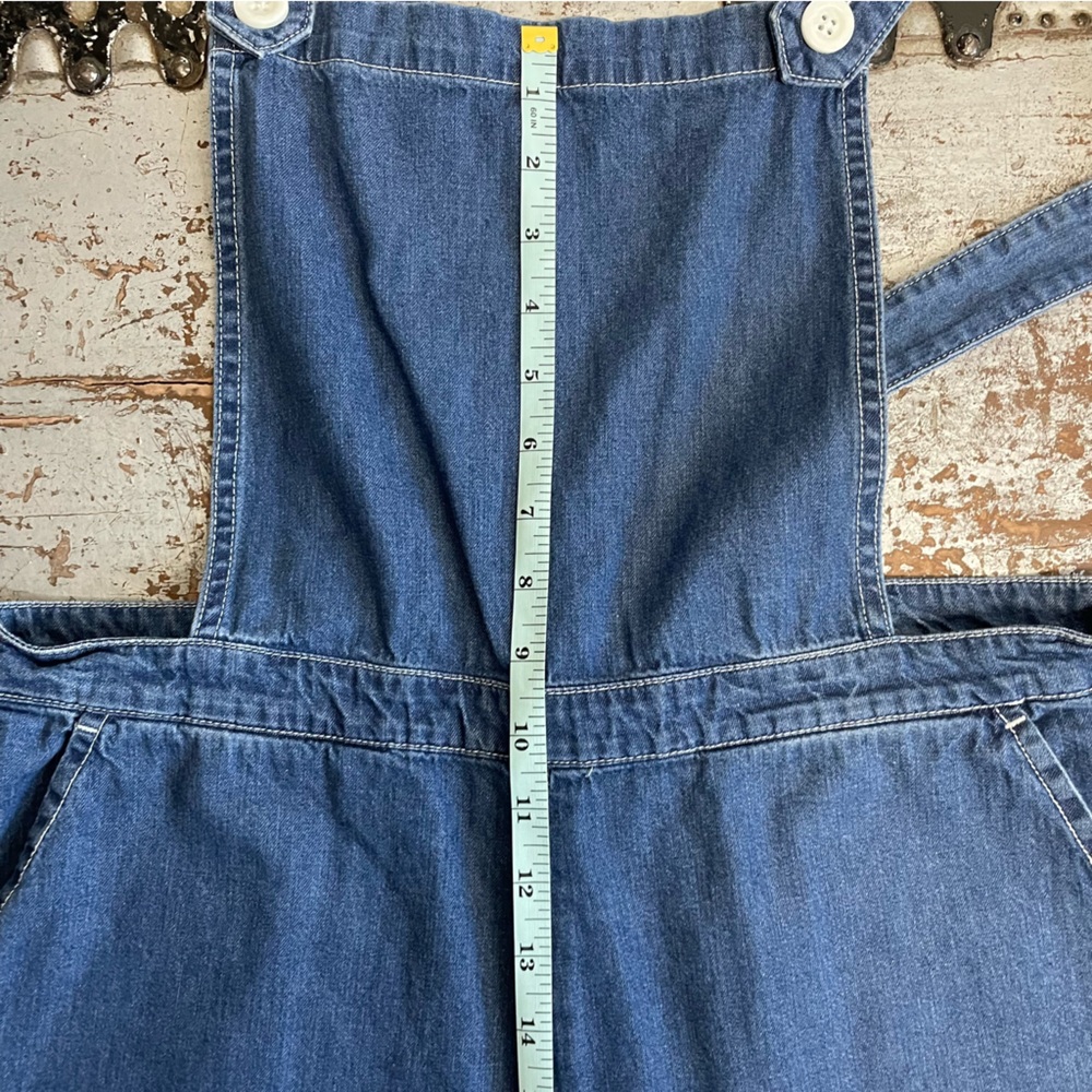 American Apparel Denim Wide Leg Crop Overalls - Picture 13 of 16